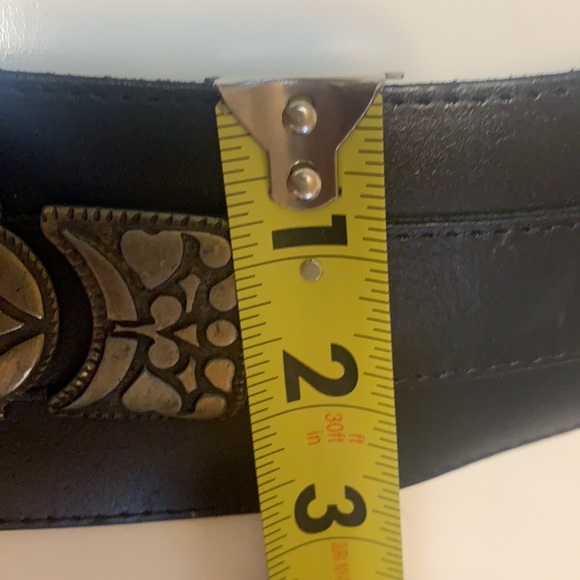 CUIR VERITABLE 35”. MADE IN FRANCE  BLACK LEA.BELT - Picture 10 of 13